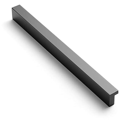 Goo-Ki Cabinet Handles 12PCS - Black Drawer Pulls 6-1/4 in (160mm) Hole Centers - Tilted Solid Drawer Handles for Kitchen Cabinet Pulls - Finger Pull - color: Matte Black, size: 6-1/4 Inch Hole Center