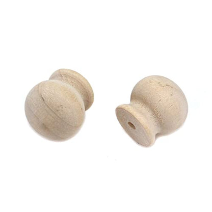Wooden Mini Pull Knobs, 18×18mm, Pack of 25 - size: 18×18mm