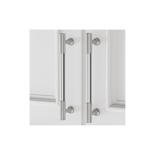 VEHCIL 20 Pack Brushed Nickel Cabinet Handles, 5" Hole Centers Kitchen Cabinet Pulls Drawer Dresser Handles Cabinet Hardware for Kitchen Cupboard, Solid Zinc Alloy - color: Brushed Nickel (20PACK), size: 5 Inch Hole Center