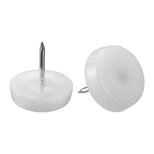 uxcell Furniture Feet Nail Plastic Glide Nails Chair Table Leg Protector Pads 20mm Dia White 20pcs - size: 20mm
