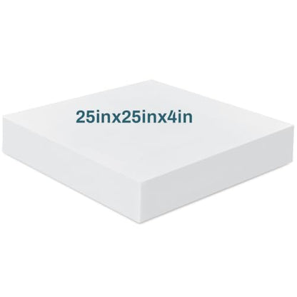 Frienda 1 Pack 4" x 25" x 25" Upholstery High Density Craft Foam, White - size: 4" X 25" X 25"