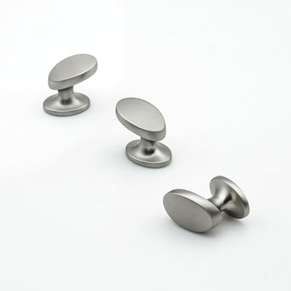4 Pack Cabinet Knobs Brushed Nickel Solid Zinc Alloy Oval Knobs for Drawer Dresser Modern Kitchen Cupboard Bathroom Furniture Hardware - color: 4pack - Brushed Nickel, size: Knob