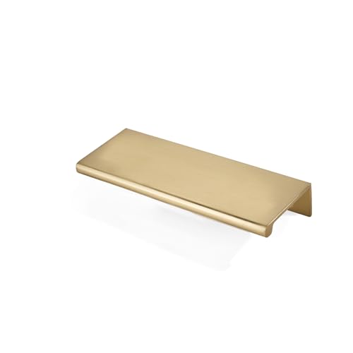 khtumeware 2 Pack 3 inch(76mm) Hole Center Brushed Brass Finger Edge Pull Solid Zinc Drawer Pull Warm Brass Hidden Edge Treatment Hardware Finger Pull Kitchen Drawer Hardware - color: Brushed Brass, size: 3inch(76mm) hole center