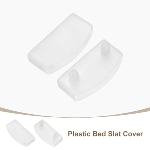 uxcell 12Pcs 55 x 9 mm Plastic Bed Slat End Caps Bed Slat Cover Clear White - color: Clear White, size: 55mm x 9mm