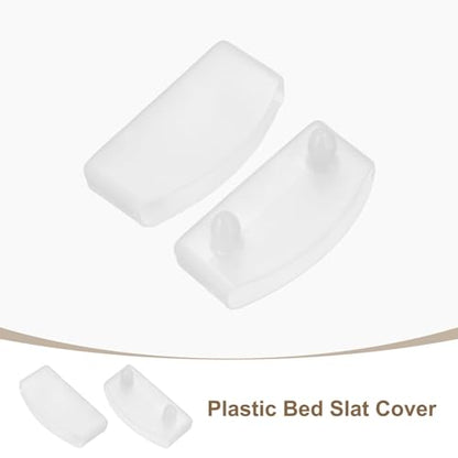 uxcell 12Pcs 55 x 9 mm Plastic Bed Slat End Caps Bed Slat Cover Clear White - color: Clear White, size: 55mm x 9mm