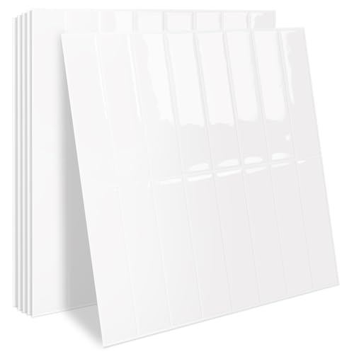 MORCART 10PCS 11.8"x11.8" Peel and Stick Backsplash, Bright White - color: Bright White