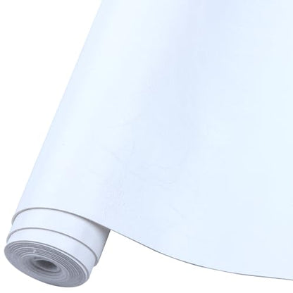 Faux Leather Fabric Soft 12"X53"(30cm x135cm) PU Faux Leather Sheets Suitable for Different Manual DIY Projects (White) - color: White