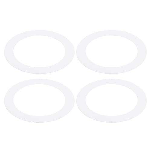 PATIKIL Goof Rings Inner Diameter 4.13", Outer Diameter 5.91", 4 Pcs Metal Goof Rings Cover Recessed Light Trim for Ceiling Wall Fixtures Can Lighting Down Light LED, Matte Finish White - color: White, size: 5.91" OD x 4.13" ID