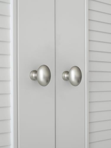 Oval Brushed Nickel Cabinet Knobs, Zinc Alloy for Drawer Knobs for Dresser Cupboard Wardrobe (5, Brushed Nickel, Egg knob) - color: Brushed Nickel