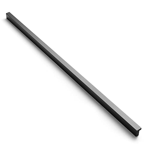 Goo-Ki Cabinet Handles 12 PCS - Black Drawer Pulls 12-3/5 Inch （320mm） Hole Centers - Tilted Solid Drawer Handles for Kitchen Cabinet Pulls - Finger Pull 4402-B-320 - color: Matte Black, size: 12-3/5 Inch Hole Center