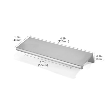 khtumeware 2 Pack 4 inch(102mm) Hole Center Brushed Nickel Finger Edge Pull Solid Zinc Drawer Pull Satin Nickel Hidden Edge Treatment Hardware Finger Pull Kitchen Drawer Hardware - color: Brushed Satin Nickel, size: 4inch