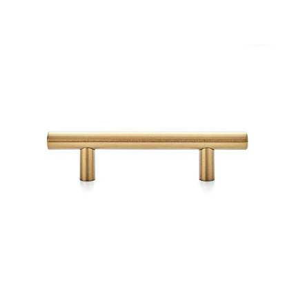 Ravinte Cabinet Handles,5" Length,3" Hole Center,Brushed Brass,3 Pack - color: Brushed Brass