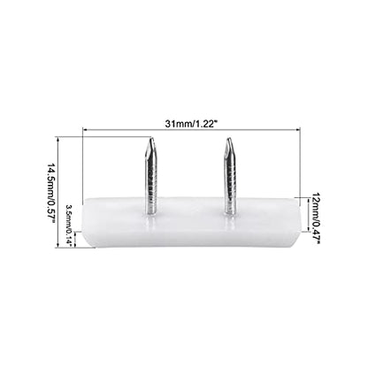 uxcell Furniture Feet Nail Plastic Glide Nails Square Chair Table Leg Protector Pads 31mm x 12mm White 20pcs
