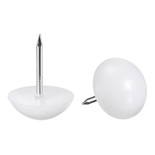 uxcell Furniture Feet Nail Plastic Glide Nails Chair Table Leg Protector Pads 16mm Dia White 5pcs