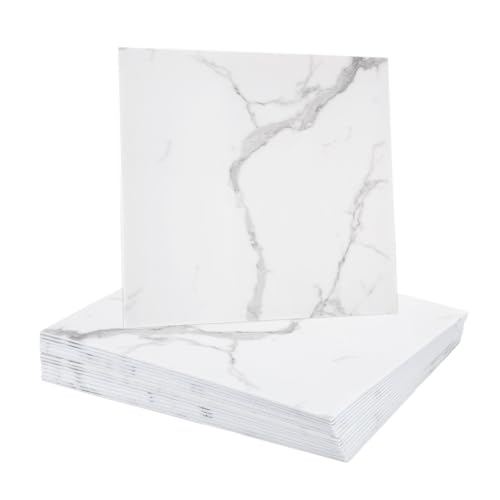 HARFINGTON 15pcs Peel and Stick Marble Tiles, Waterproof Wall Panel Backsplash, 12"x12" PVC Peel and Stick Shower Tiles for Bathroom, Kitchen, Living, White with Grey Veins Design - style: White with Grey Veins