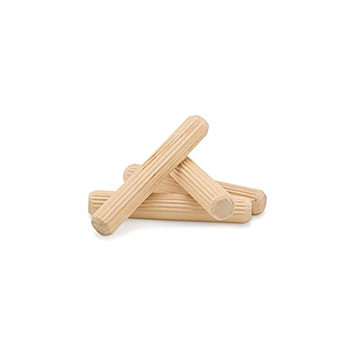 Wooden Dowel Pins 3 x 1/2 inch, Pack of 100 Fluted Dowel Joints for Woodworking, Furniture and Crafts, by Woodpeckers - color: Pack of 100, size: 3 inch x 1/2 inch