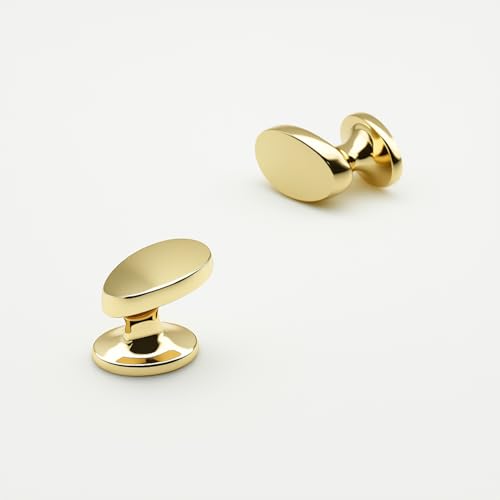 4 Pack Cabinet Knobs Polished Gold Solid Zinc Alloy Polished Brass Pulls for Dresser Drawers Shiny Gold Kitchen Cupboard Bathroom Furniture Hardware - color: 4pack - Polished Gold, size: Knob