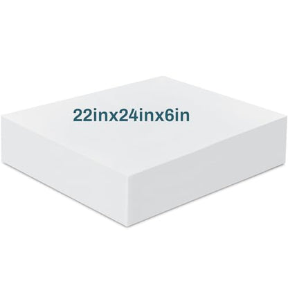 Frienda 1 Pack 6" x 22" x 24" Upholstery High Density Craft Foam, White - size: 6" x 22" x 24"