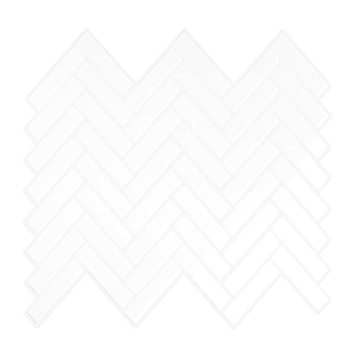 VEELIKE White Peel and Stick Backsplash for Kitchen Herringbone Back Splash Stick on Tiles 12 Sheet 12''x12'' Renter Friendly Kitchen Backsplash Tiles Self Adhesive Ceramic Tiler Stickers for Bathroom - size: Box of 12 Tiles