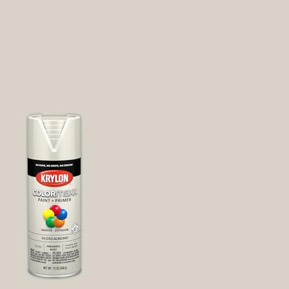 Krylon K05500007 Colormaxx Spray-Paints, Aerosol, Almond, 12 Ounce (Pack of 1) - color: Almond, size: 12 Ounce (Pack of 1), style: Gloss