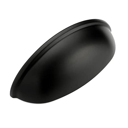 3 Inch Drawer Pulls Cup Pulls Kitchen Cabinet Handles Hardware for Cupboard 5 Pack Black - color: Black