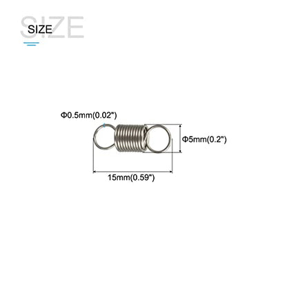 METALLIXITY Extension Spring (0.5x5x15mm/0.02"x0.2"x0.59") 15Pcs, Stainless Steel Tension Spring Wire - for Home Repair Construction Machinery - size: 0.02"x0.2"x0.59"