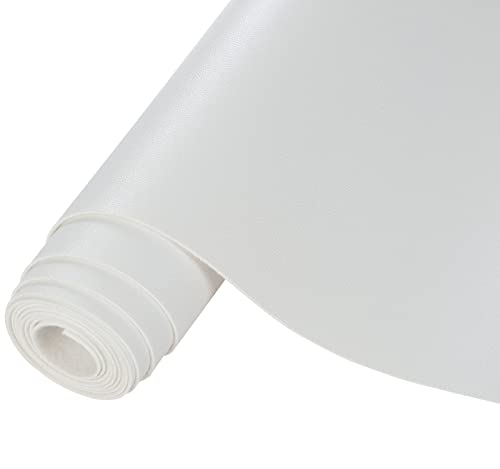 CDY Smooth Faux Leather Roll: 13.8"X53" Faux Leather Sheets for Upholstery - color: White