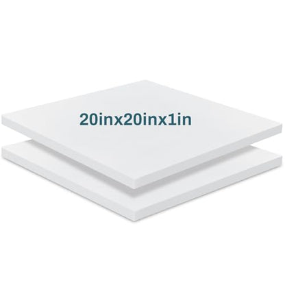 Frienda 2 Pack 1" x 20" x 20" Upholstery High Density Foam Square White - color: White, size: 1" X 20" X 20", style: Square