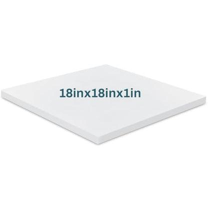 Frienda 1 Pack 1" x 18" x 18" Upholstery High Density Craft Foam, White - size: 1" X 18" X 18"