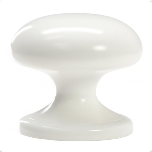 trust4care 2-Pack Ceramic White Wide Base Bifold Closet Cabinet Knobs Pulls - color: White, size: Set of 2