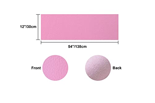 Wento 2.0mm Thick Faux Leather, 54''x12'' Vinyl Leather, Elephant Skin Pattern for Purses & Leather Straps Making - color: Pink, size: 54''x12''