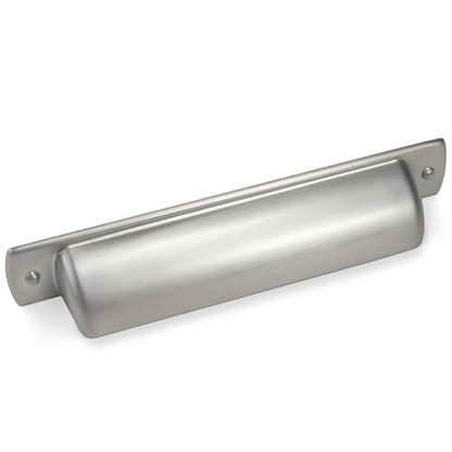 10 Pack 3.75 inch(96mm) Brushed Satin Nickel Kitchen Cabinet Handles Cabinet Cup Pulls Sliver Drawer Cup Pulls Kitchen Cabinet Hardware - color: Brushed Satin Nickel, size: 3.75" Hole Center（96mm）