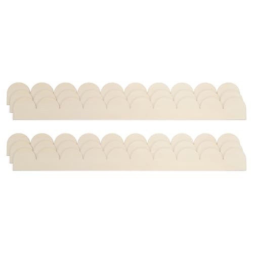 uxcell 6Pcs Decorative Wood Trim, Unfinished Scalloped Wooden Molding Trim for DIY Craft, Home Wall Cabinet Shelf Window Door(15.75" x 1.57") - size: 15.75" x 1.57"