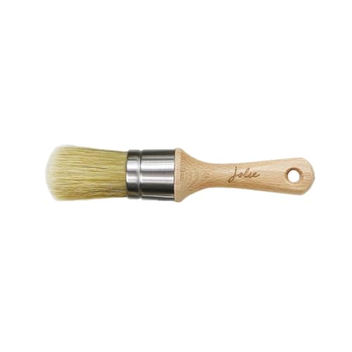 Jolie Wax Brush - Pure Bristle, Ergonomic Handles to be Used with Jolie Finishing Wax (Small Rounded) - size: Small