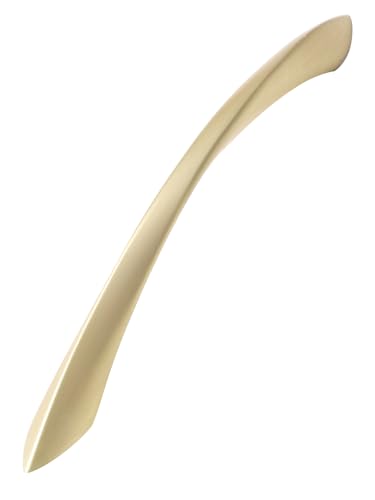Brushed Gold Cabinet Pulls 6.3 Inch Arch Twisted Brass Handles Drawer Kitchen Cupboard Bathroom Dresser Cabinet Hardware Zinc Alloy 5 Pack - color: Brushed Gold, size: 6.3 inch Hole Centers