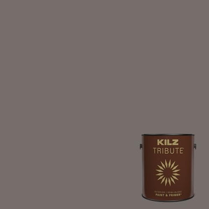 KILZ TRIBUTE Paint & Primer, Interior, Semi-Gloss, Acoustic Brown, 1 Gallon - color: ACOUSTIC BROWN, size: 128 Fl Oz (Pack of 1), style: Semi-Gloss