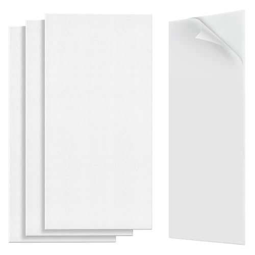 Acoustic Wall Panels,Peel and Stick,47.2"x23.6",4 Pack, White - color: White, size: 4 Pack