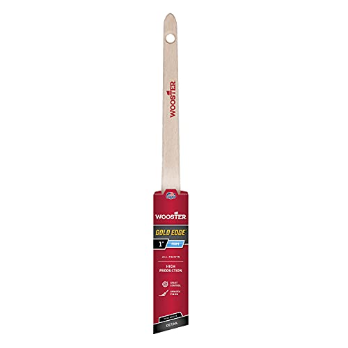 Wooster 5234-1 Series 5234 1" Gold Edge Thin Angle Brush, 1 Inch - size: 1 Inch