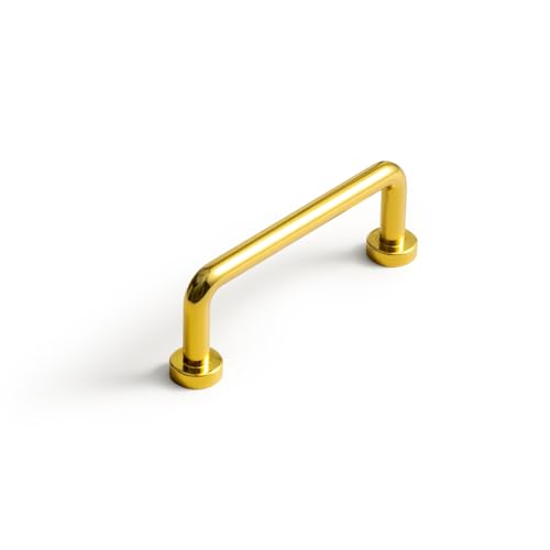 Goo-Ki 6 Pack 3" Center to Center Rich Gold Modern Cabinet Pulls Solid Contemporary Home Improvement Hardware Drawer Pulls Polished Zinc Alloy Kitchen Handles - color: Rich Gold, size: 3'' Center to Center