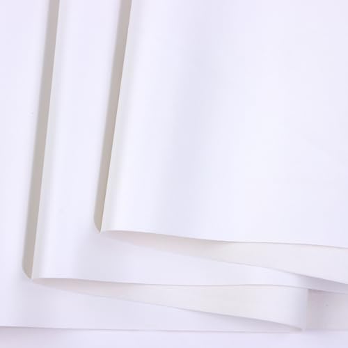 Ramya Smooth Solid Color White Faux Leather Sheets 1Rolls 12"x 53" (30cm x 135cm),Faux Leather is Great for Handmade DIY Craft Projects, Bows,Leather Earrings (White) - color: White