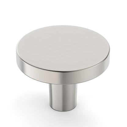 Amerdeco 10 Pack Brushed Satin Nickel Cabinet Knobs Single Hole Cabinet Pulls - color: Brushed Satin Nickel, size: Knobs