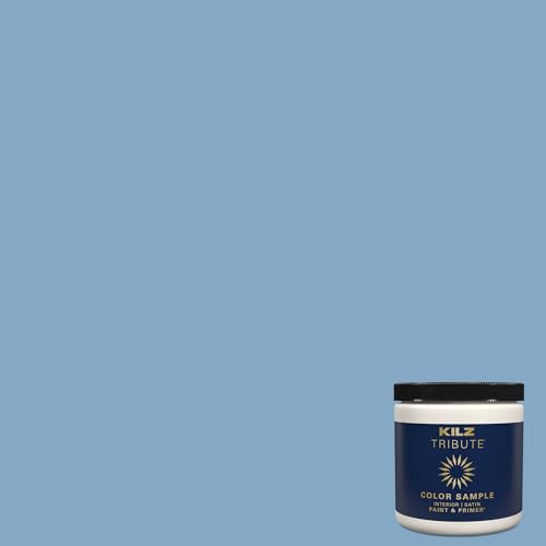 KILZ TRIBUTE Paint & Primer, Interior, Color Sample, High Tide, 8 Ounces - color: HIGH TIDE, size: 8 Fl Oz (Pack of 1)