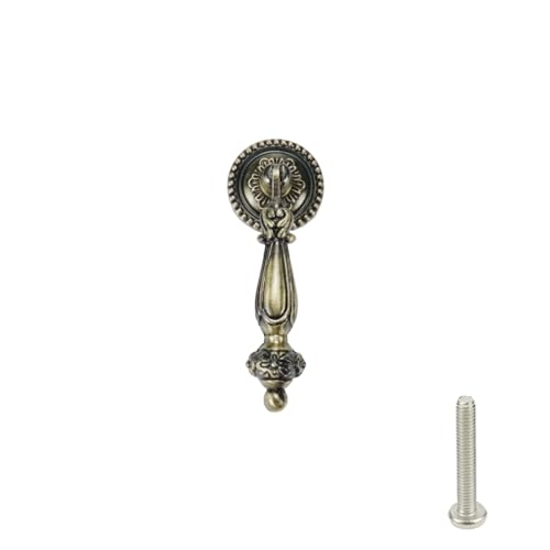 4Pcs Cabinet Tear Drop Pull Knobs with Screws, L2.6 Bronze - color: Bronze
