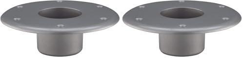 RecPro RV Dinette Bracket | Flush/Recessed Floor Mount for Table Leg | Silver Aluminum | Mount Only (No Leg Included) (Pack of 2) - size: 6'' x 2.25'' (Pack of 2)