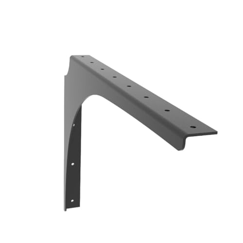 Iron Supports Universal Heavy-Duty Commercial Bracket - Industrial Support Brackets - Steel Mounting Bracket for Shelves, Vanities, Buffets, Desks (Matte Black - 18" Deep x 12" High, Left Hand) - color: Matte Black (Left Hand), size: 18" Deep x 12" High