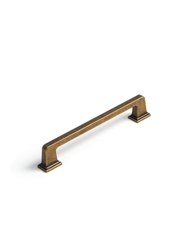 5 Pack Antique Brass Cabinet Pulls 5" Hole Center Retro Vintage Cabinet Handles Square Drawer Pulls Cupboard Kitchen Hardware - size: 5" Hole Center