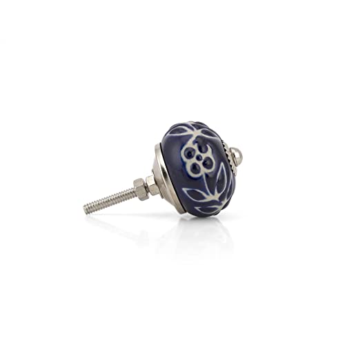 Craft Trade Ceramic Cabinet Knobs & Drawer Knobs – Kitchen Cabinet Hardware, Cupboard Handles, Dresser & Furniture Knobs – Decorative Handmade Pulls (Blue, Set of 12) - color: Blue, style: 12