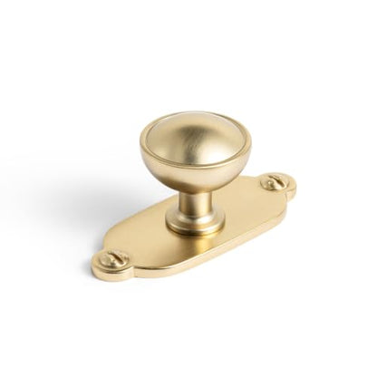 6Pack Champagne Bronze Cabinet Knobs with Backplate Drawer knobs - color: Champagne Bronze, style: Keelplate