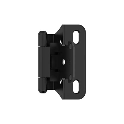 Amerock 1 Pair 1/4" Overlay Matte Black Partial Wrap Cabinet Hinge - color: Matte Black, size: 1/4 Inch (6 mm) Overlay