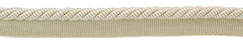 5/16" (0.5cm) Medium Cotton Twisted Rope Cord with Lip | Cord Trim (Style# 0516HRL) Kasha Ivory Multicolor #51185 (White Ivory, Cream Ivory, Off White) Sold By The Yard (36"/3 ft/0.9m) - color: Kasha Ivory Multicolor #51185 (White Ivory, Cream Ivory, Off